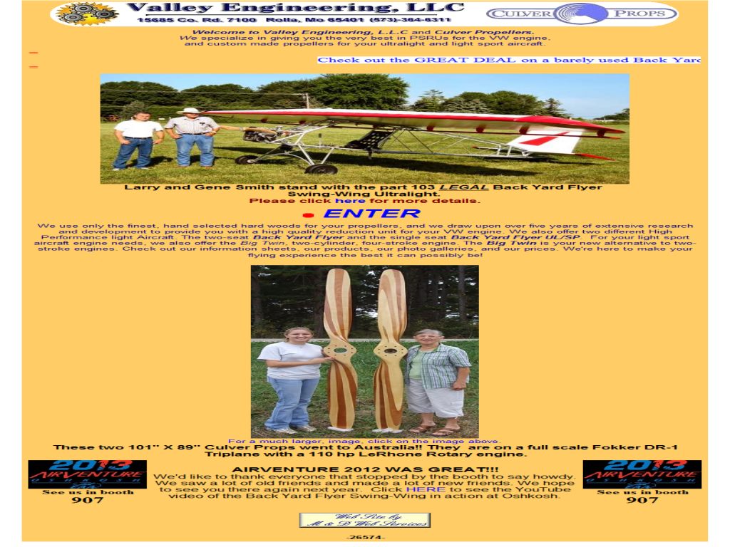 Culverprops / Valley Engineering Light Aircraft DB & Sales