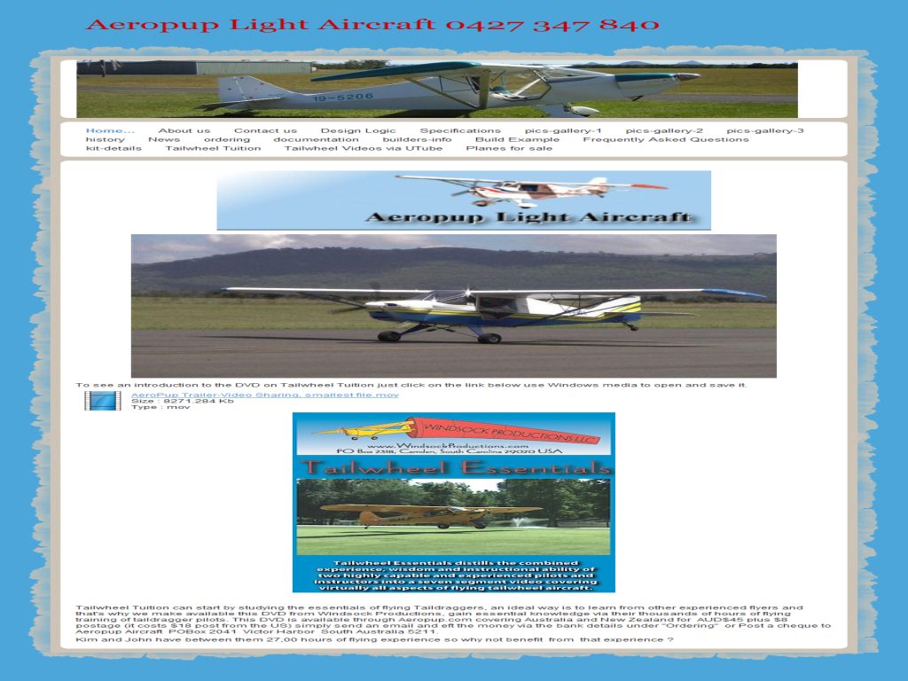 Aeropup Folding wing kit planes Light Aircraft DB & Sales